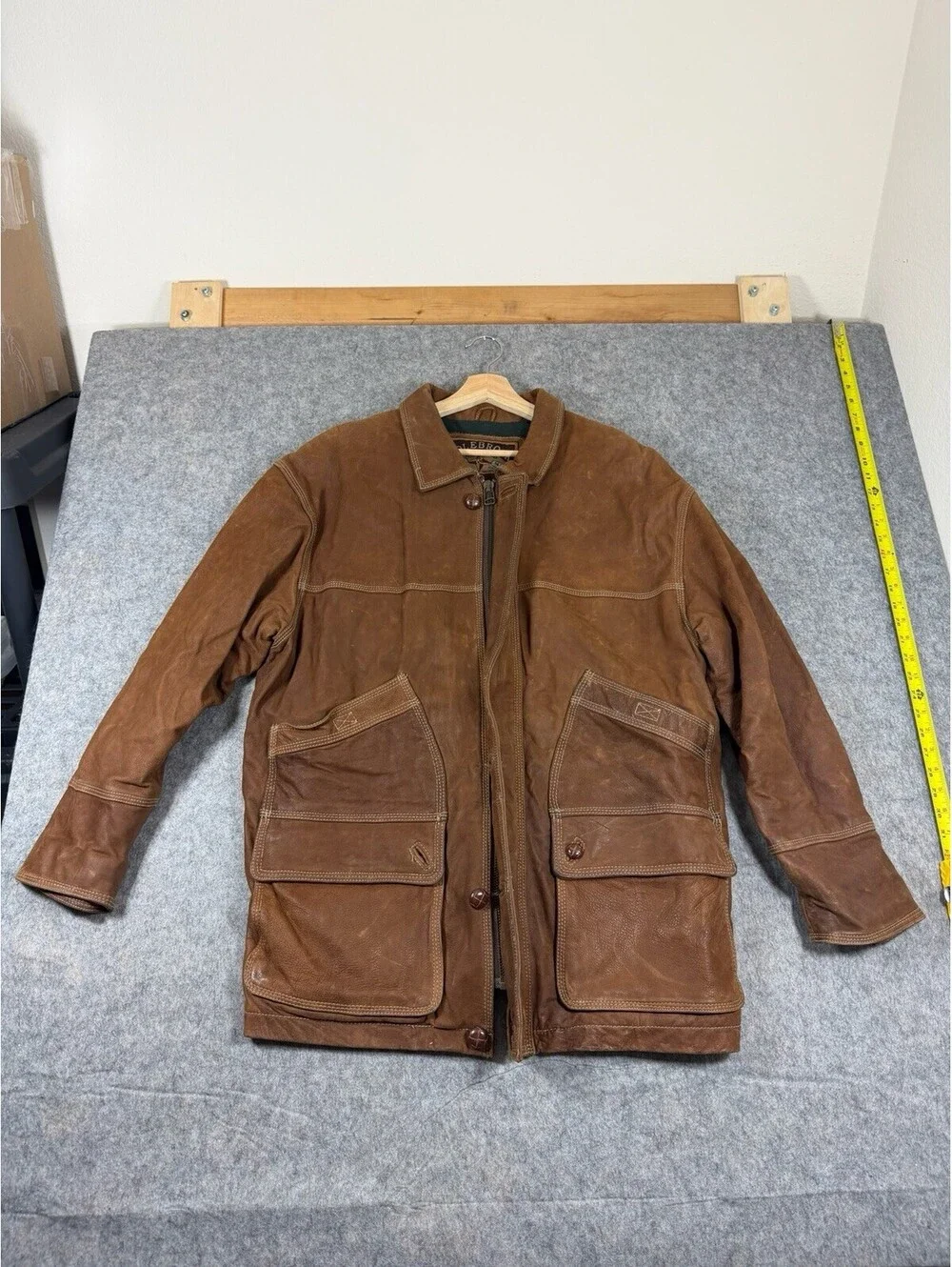 Vintage Colebrook & Co Brown Distressed Suede Jacket Men's Large